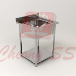 Stainless Steel Single Bowl Sink Table W Bottom Shelf And Square Tube Legs