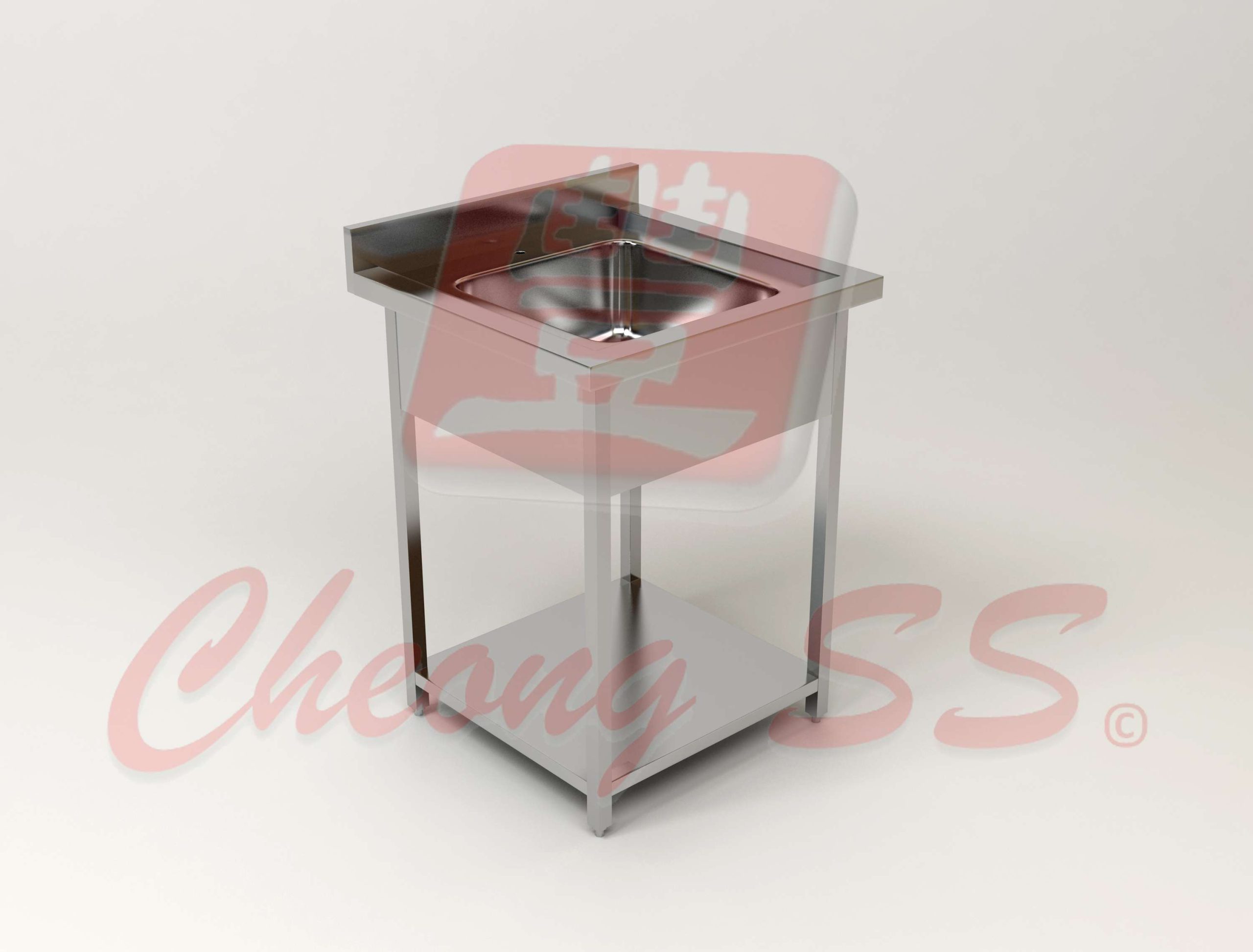 Stainless Steel Single Bowl Sink Table W Bottom Shelf And Square Tube Legs