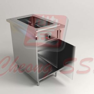 Stainless Steel Single Full-Size GN Bain Marie W Open Door