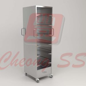 Stainless Steel Single Row Tray Return Cabinet Trolley