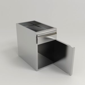 Stainless Steel Residential Single Tier Open Door Storage Cabinet W Drawer