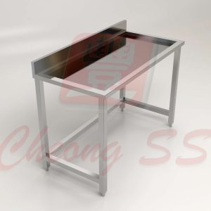 Stainless Steel Single Tier Inset Work Table W Backsplash