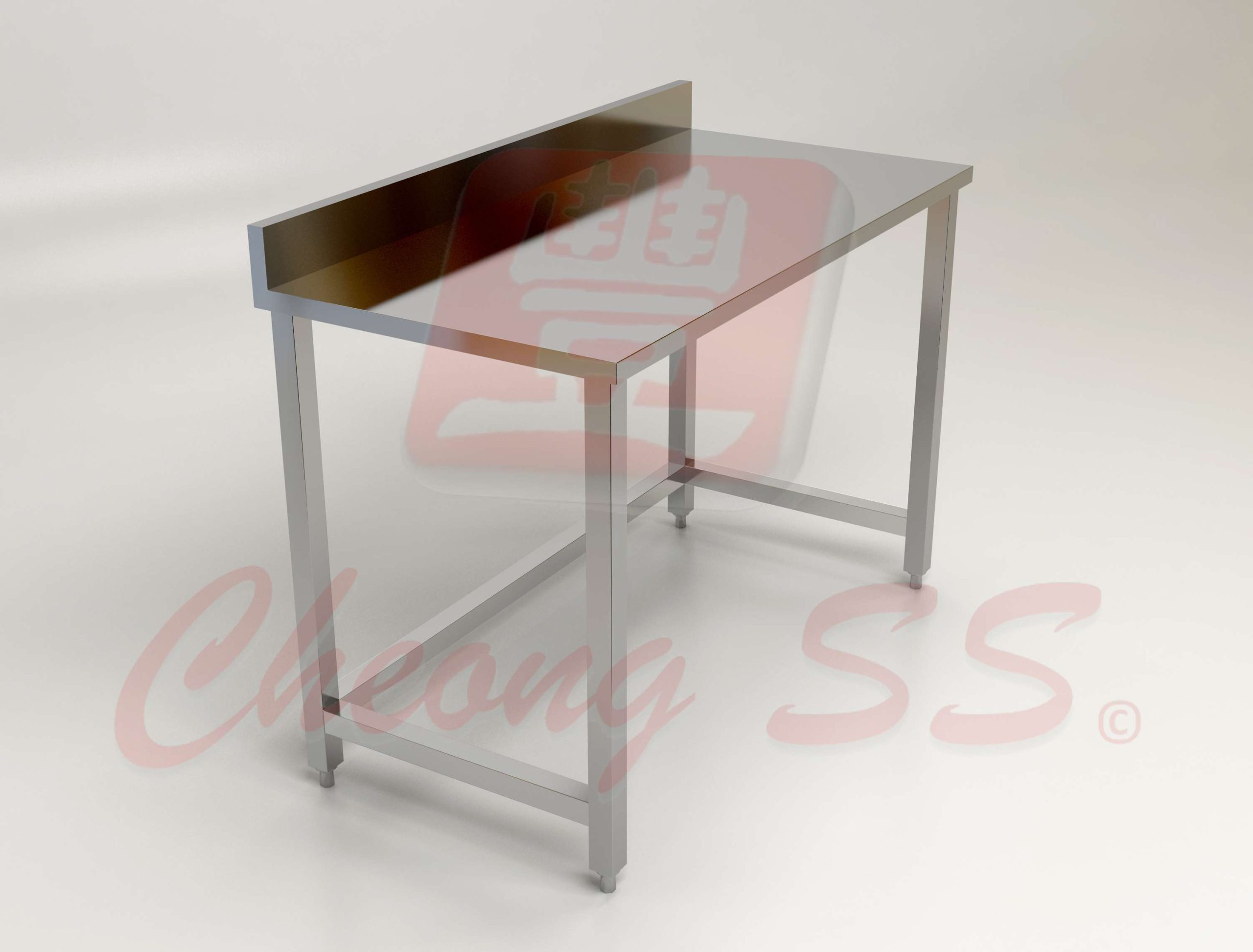 Stainless Steel Single Tier Work Table W Backsplash
