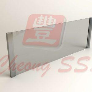 Stainless Steel Slot In Square Tube Glass Sneeze Guard