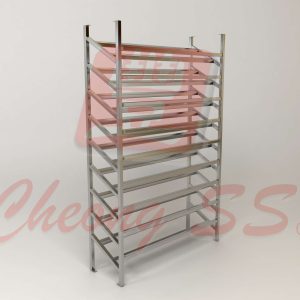 Stainless Steel Square Tube Wine Bottle Upright Display Rack