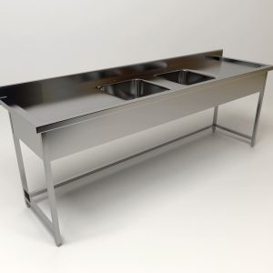 Stainless Steel Double Bowl Sink Table (Design 2)