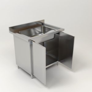 Stainless Steel Single Bowl Sink Open Door Cabinet (Design 2)