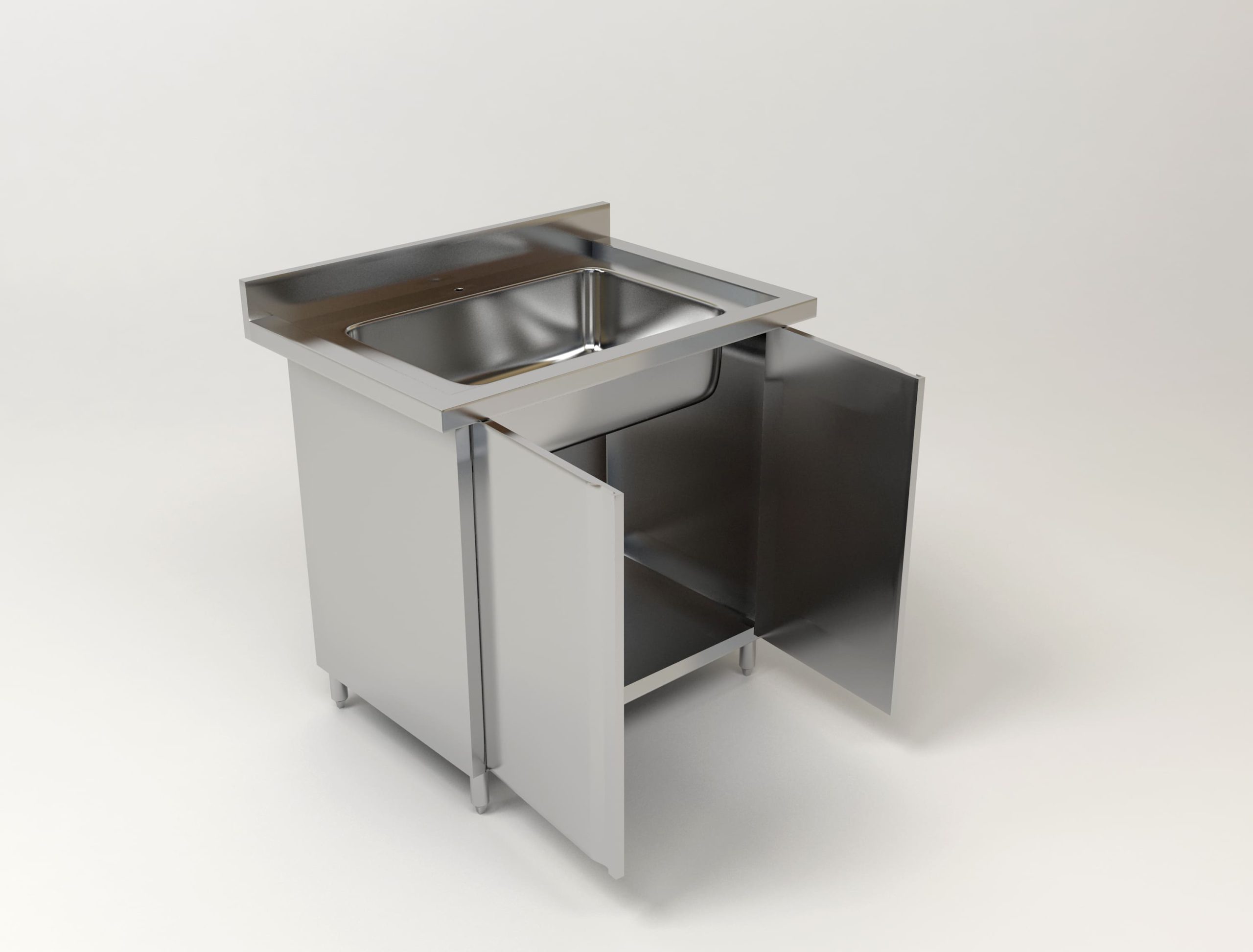 Stainless Steel Single Bowl Sink Open Door Cabinet (Design 2)