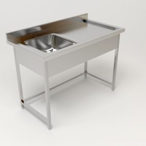 Stainless Steel Single Bowl Sink Table (Design 3)