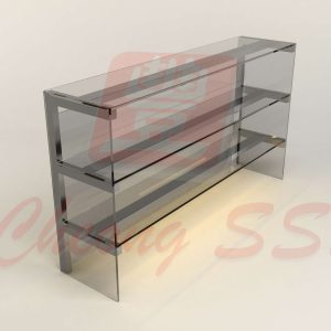 Stainless Steel Triple Tier Glass Display Show Case Design 01