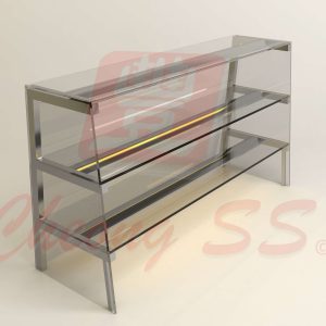 Stainless Steel Triple Tier Glass Display Show Case Design 02
