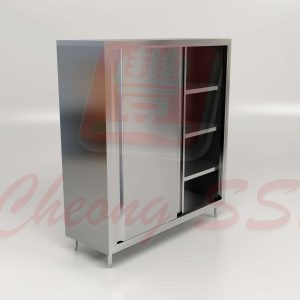 Stainless Steel Upright Sliding Door Storage Cabinet